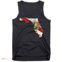 Florida State With Florida Shape Flag Tank Top thumb 0