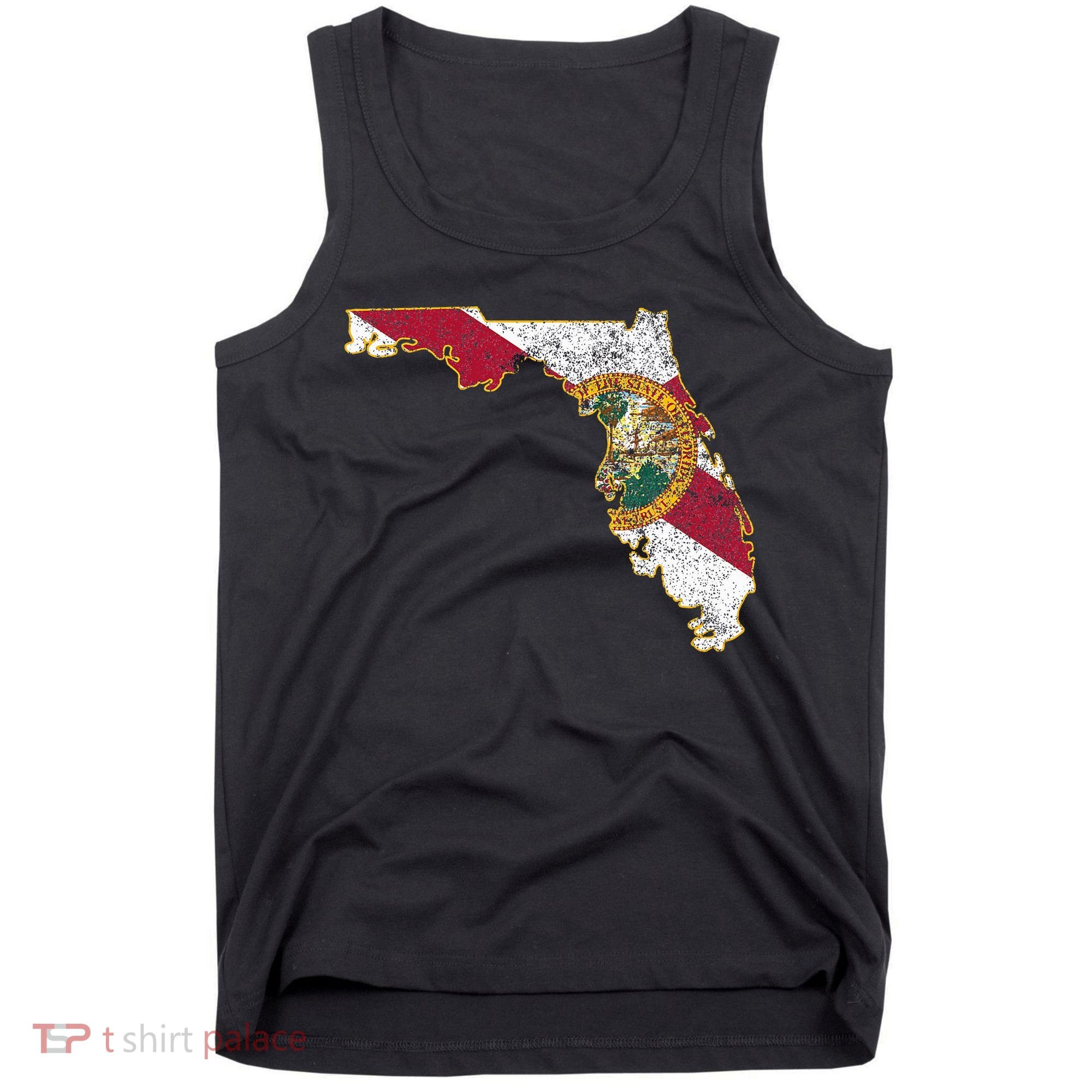 Florida State With Florida Shape Flag Tank Top