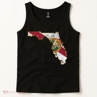 Florida State With Florida Shape Flag Tank Top thumb 2