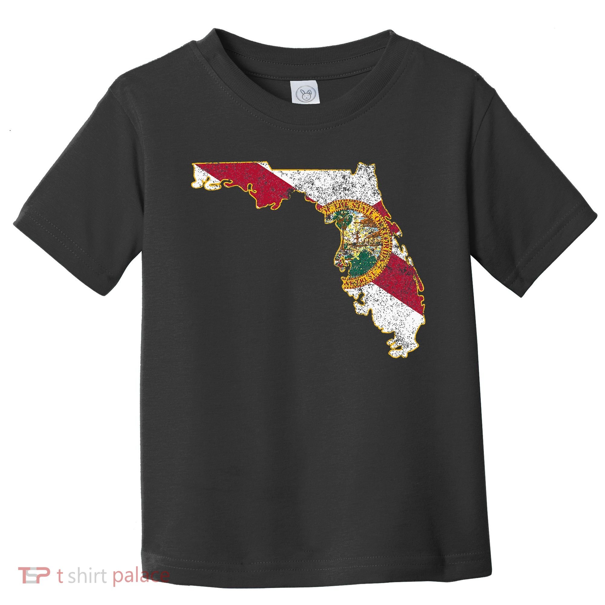 Florida State With Florida Shape Flag Toddler T-Shirt