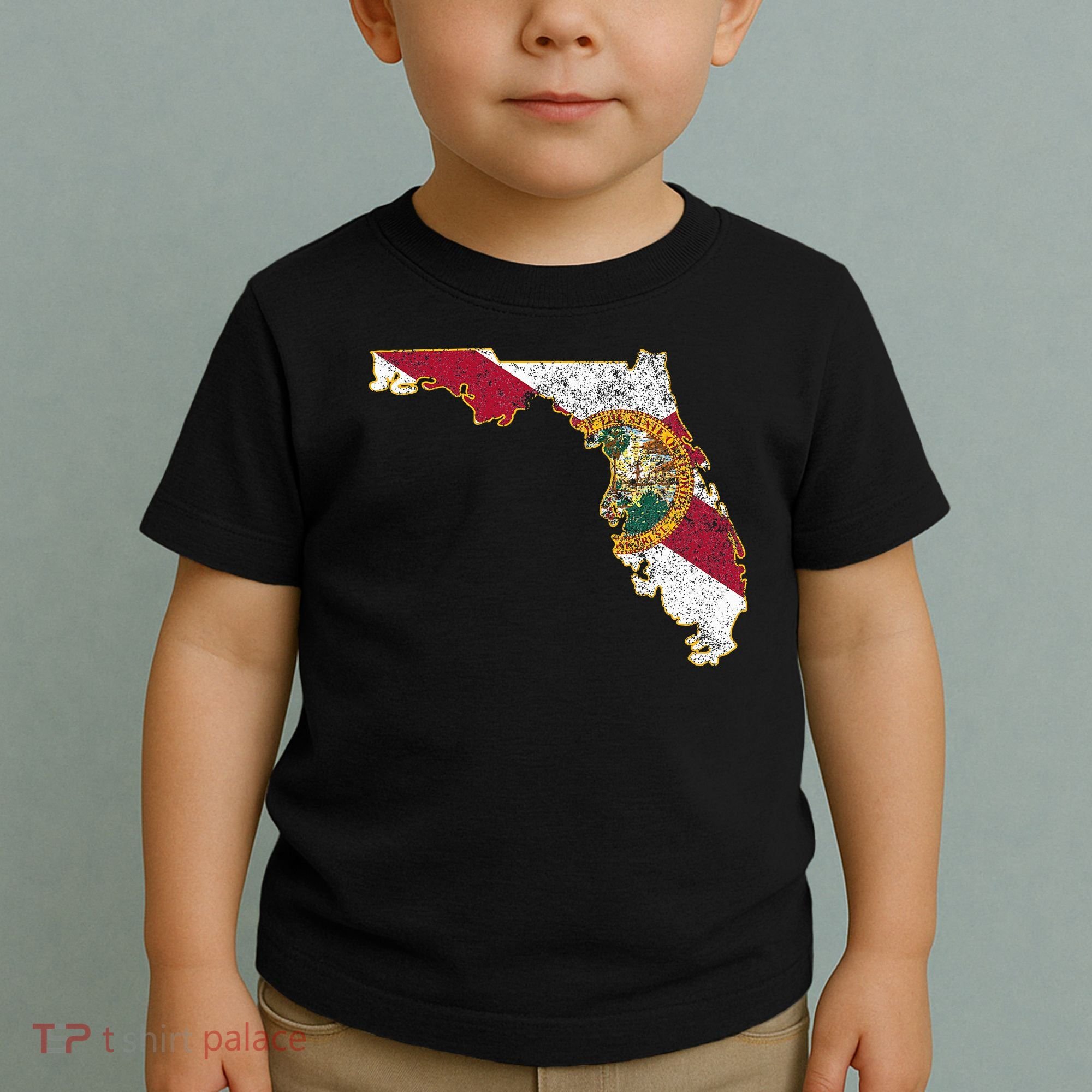 Florida State With Florida Shape Flag Toddler T-Shirt