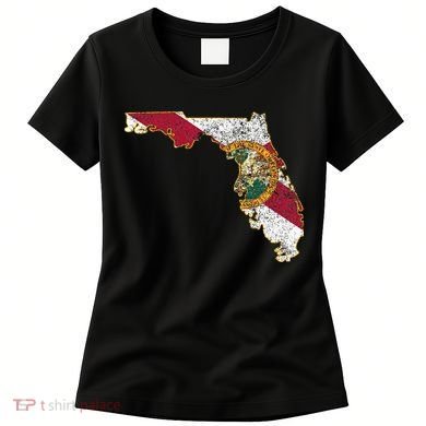 Florida State With Florida Shape Flag Women's T-Shirt