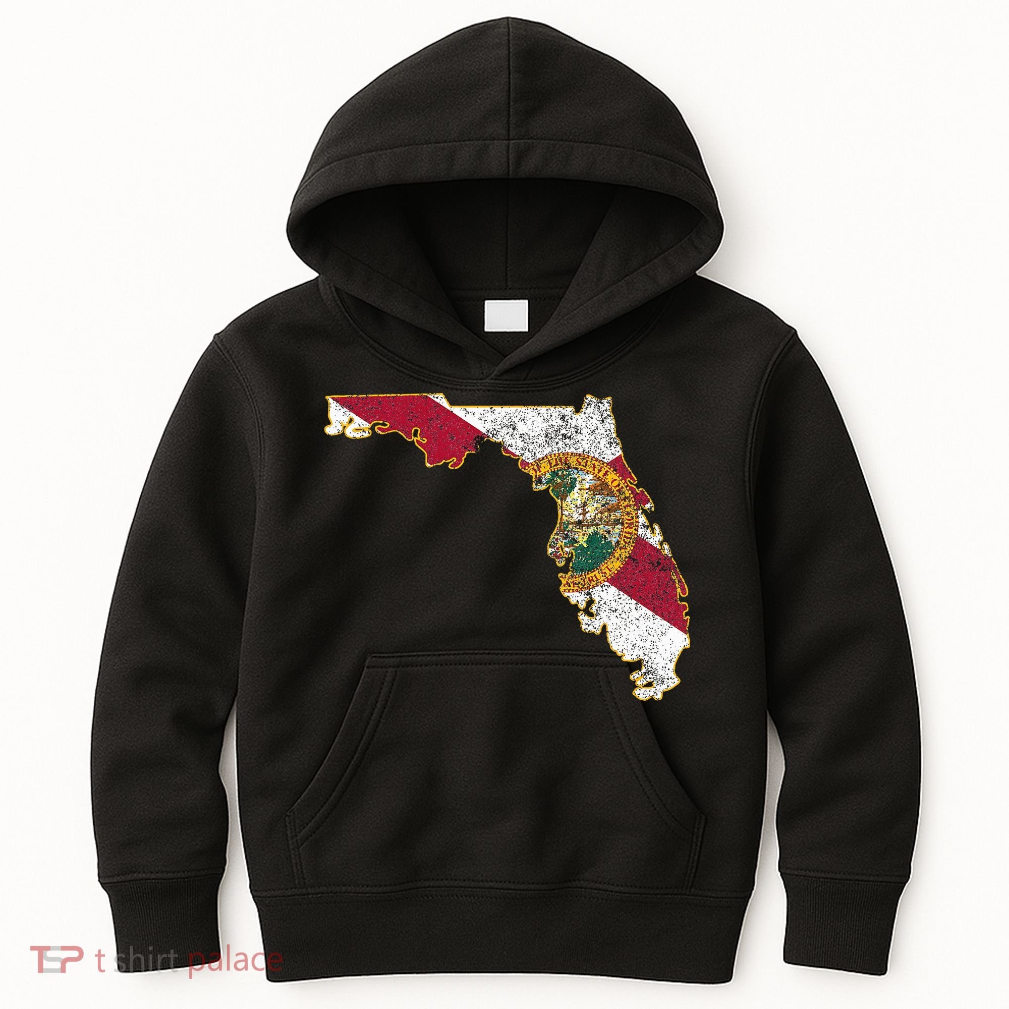 Florida State With Florida Shape Flag Kids Hoodie