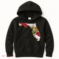 Florida State With Florida Shape Flag Kids Hoodie thumb 0