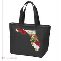 Florida State With Florida Shape Flag Tote Bag thumb 3