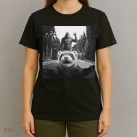 Ferret Selfie With Bigfoot Funny Gifts For Women T-Shirt thumb 4