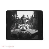Ferret Selfie With Bigfoot Funny Gifts For Women Mousepad thumb 0
