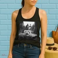 Ferret Selfie With Bigfoot Funny Gifts For Women Women's Tank Top thumb 2