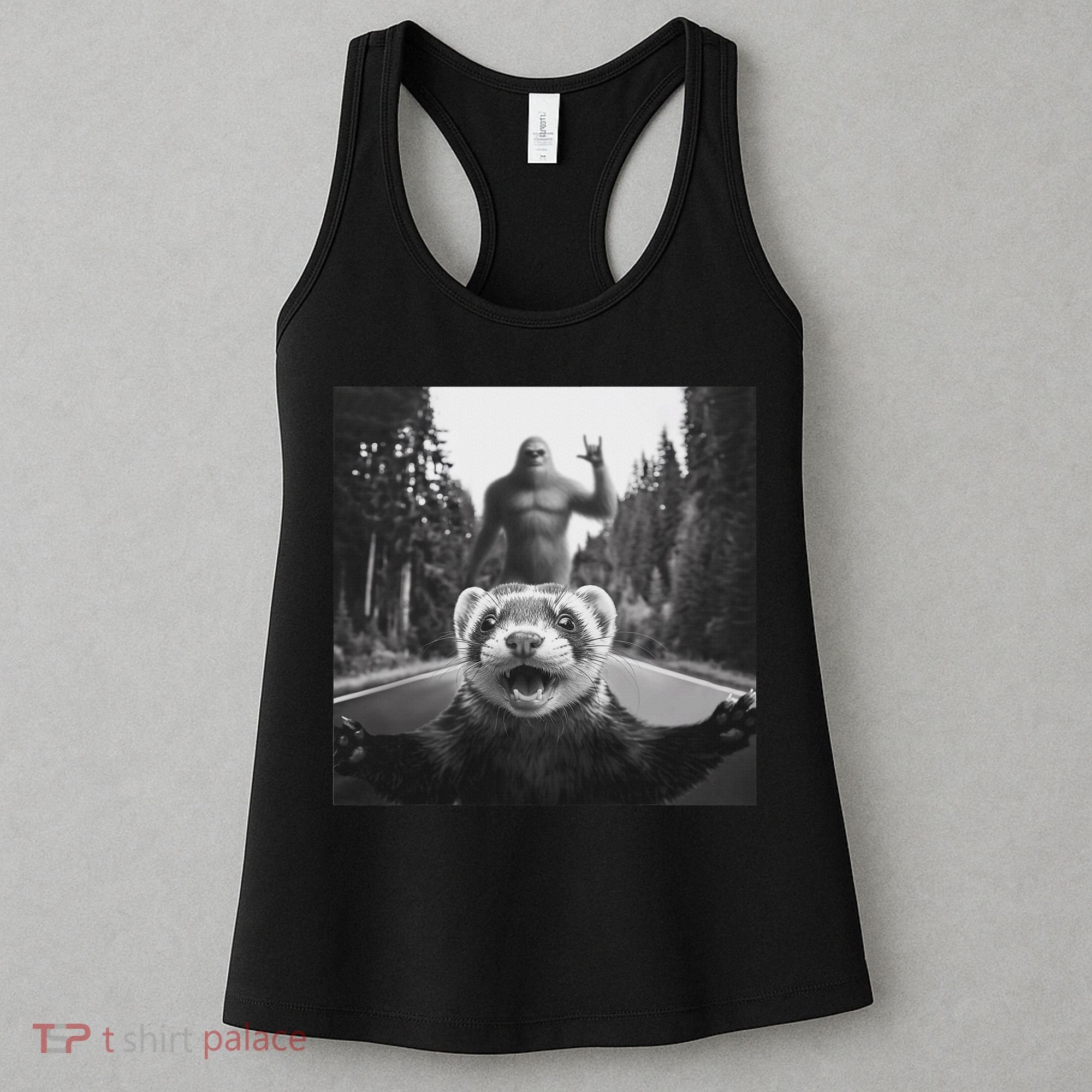 Ferret Selfie With Bigfoot Funny Gifts For Women Women's Tank Top
