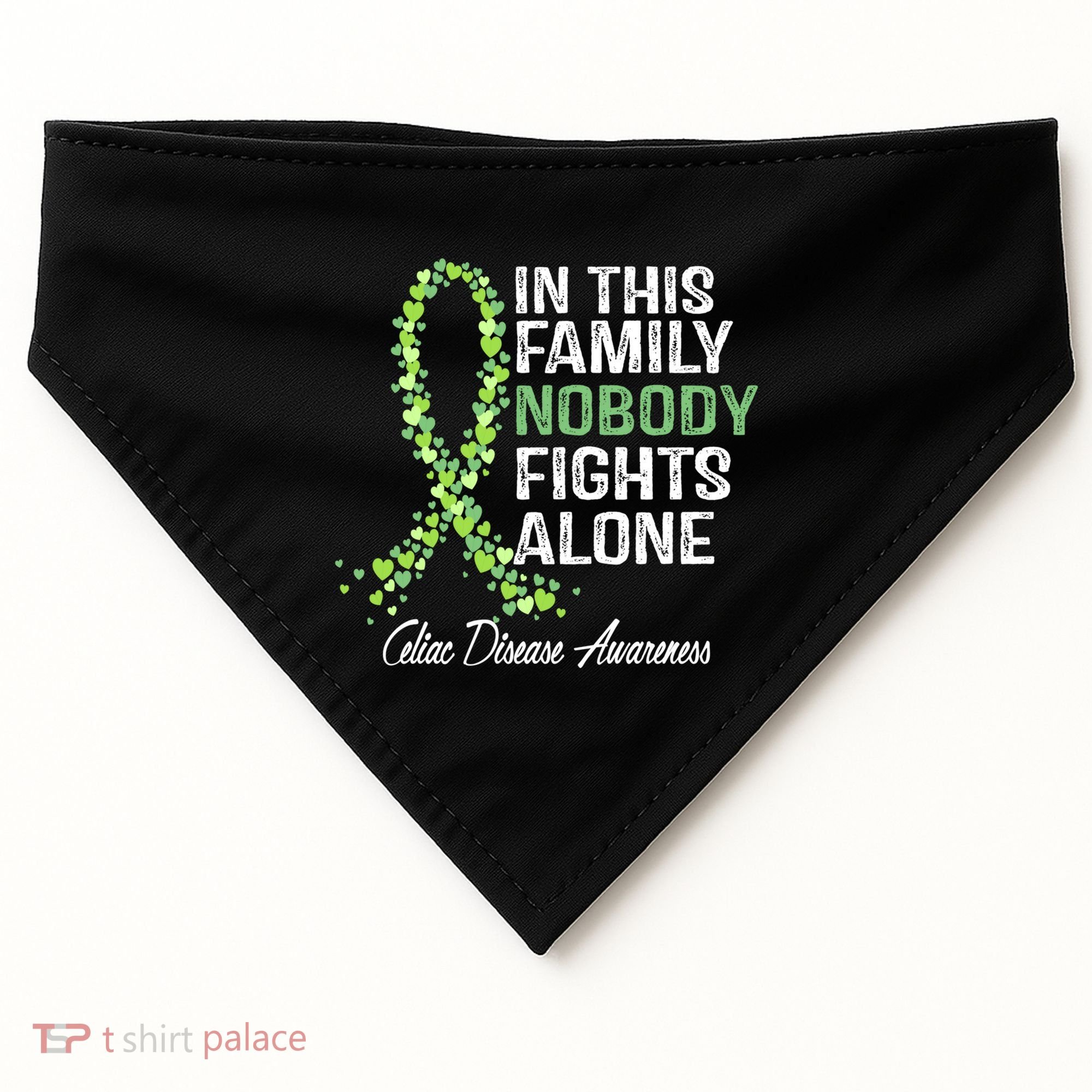 Family Support Warrior Fighter Celiac Disease Awareness Gift USA-Made Doggie Bandana