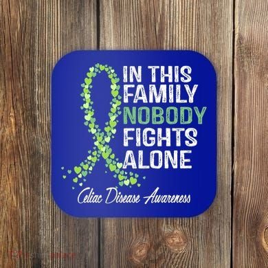 Family Support Warrior Fighter Celiac Disease Awareness Gift Coaster