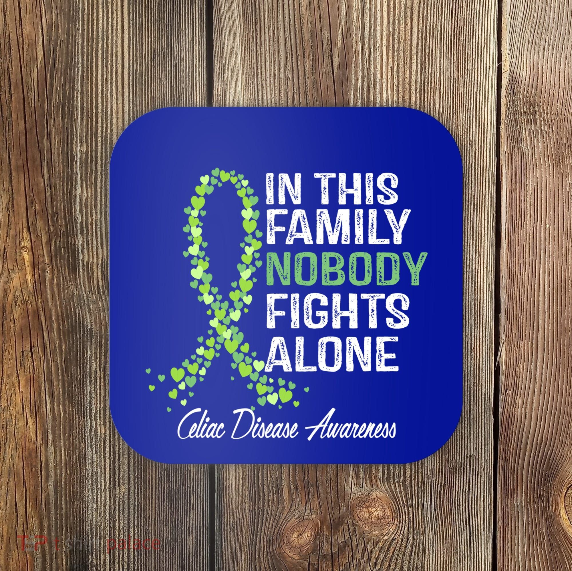 Family Support Warrior Fighter Celiac Disease Awareness Gift Coaster