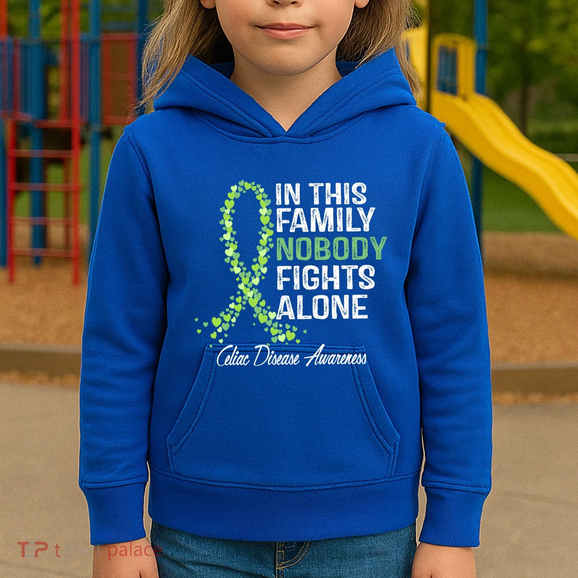 Family Support Warrior Fighter Celiac Disease Awareness Gift Kids Hoodie