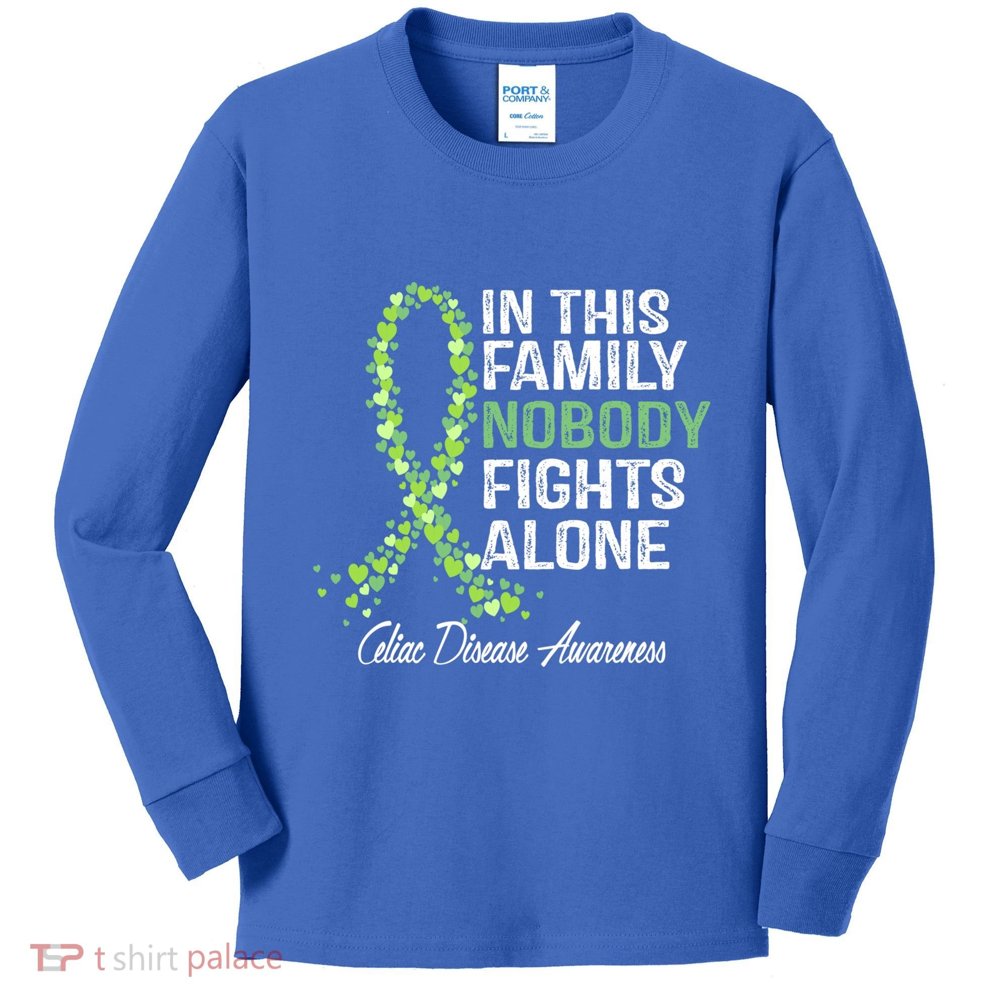 Family Support Warrior Fighter Celiac Disease Awareness Gift Kids Long Sleeve Shirt