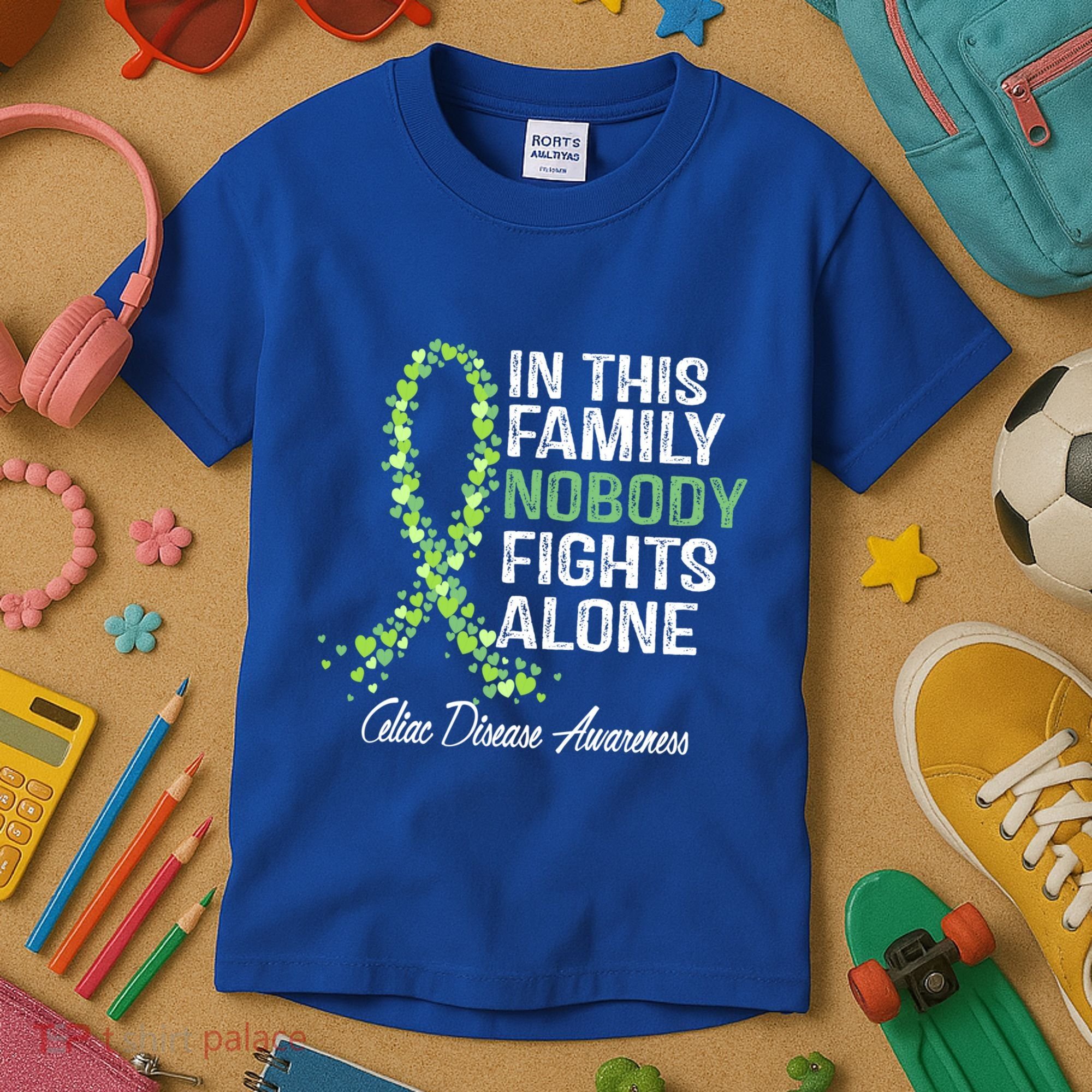 Family Support Warrior Fighter Celiac Disease Awareness Gift Kids T-Shirt