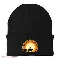 Funny Sarcastic Western This Is My Second Rodeo Cowboy Beanie thumb 0
