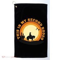 Funny Sarcastic Western This Is My Second Rodeo Cowboy Golf Towel thumb 0