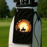 Funny Sarcastic Western This Is My Second Rodeo Cowboy Golf Towel thumb 2