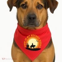 Funny Sarcastic Western This Is My Second Rodeo Cowboy USA-Made Doggie Bandana thumb 1