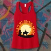 Funny Sarcastic Western This Is My Second Rodeo Cowboy Women's Tank Top thumb 3