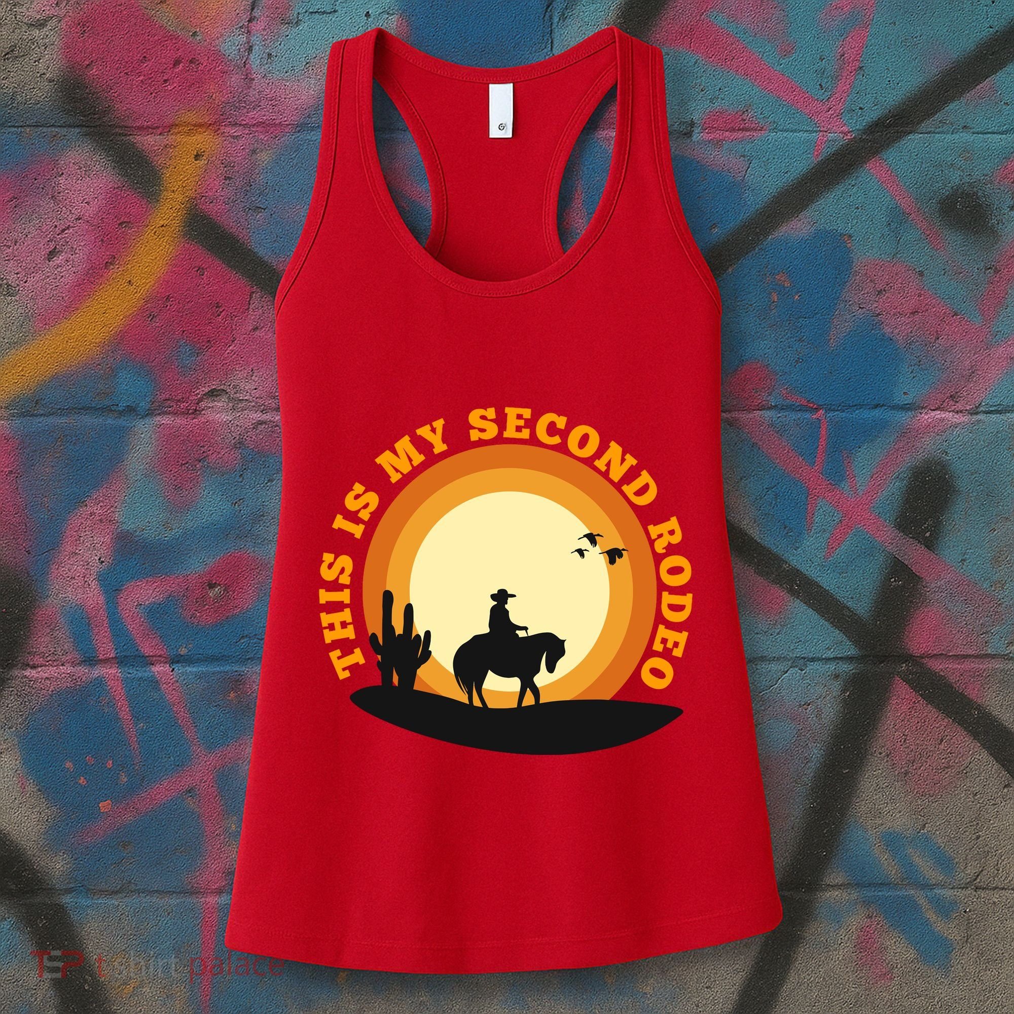 Funny Sarcastic Western This Is My Second Rodeo Cowboy Women's Tank Top