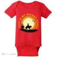 Funny Sarcastic Western This Is My Second Rodeo Cowboy Baby Bodysuit thumb 0