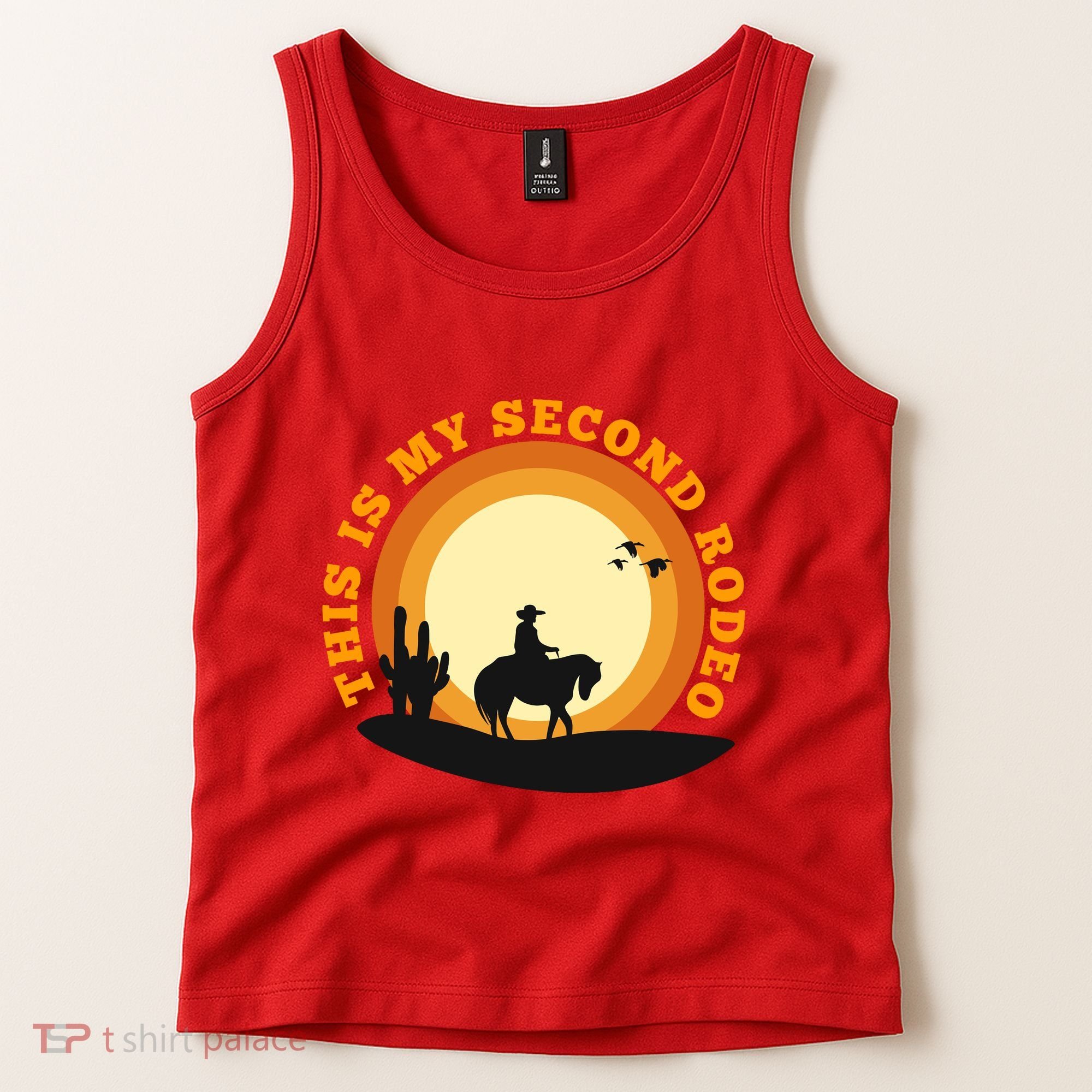 Funny Sarcastic Western This Is My Second Rodeo Cowboy Tank Top