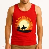 Funny Sarcastic Western This Is My Second Rodeo Cowboy Tank Top thumb 3