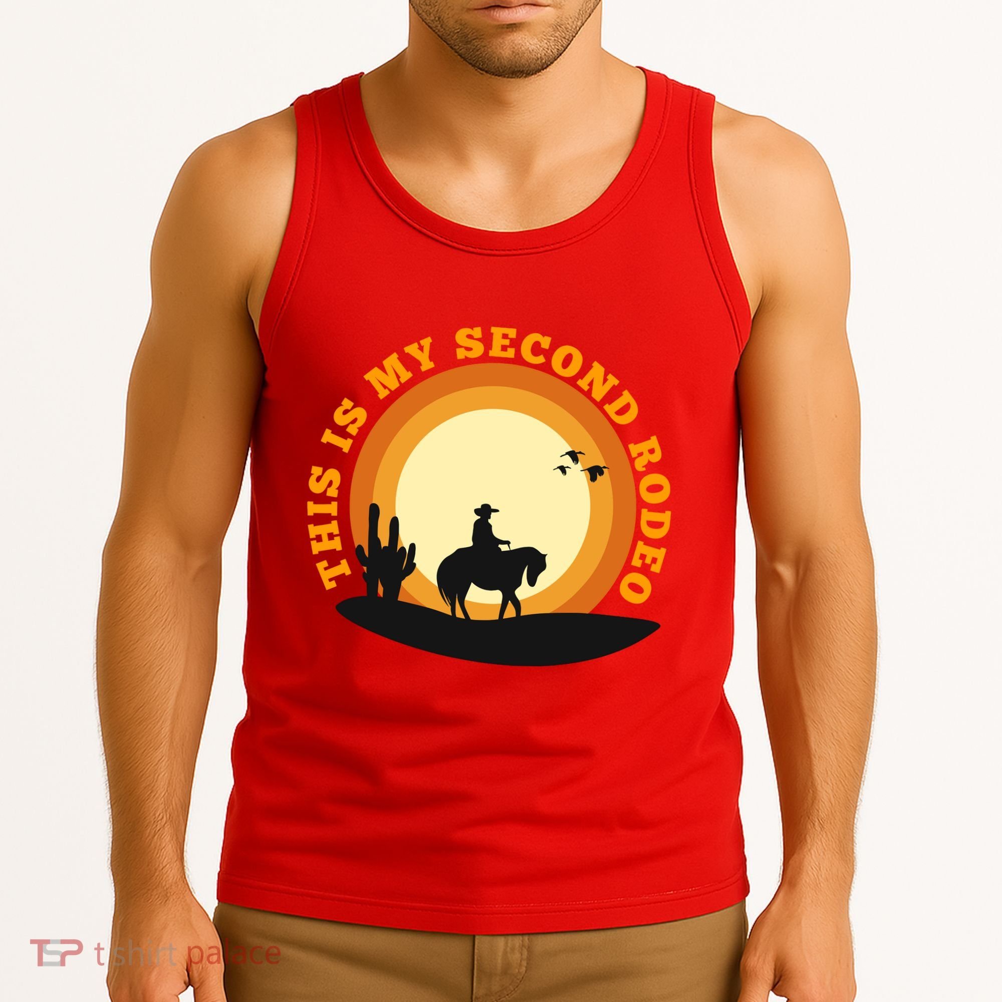 Funny Sarcastic Western This Is My Second Rodeo Cowboy Tank Top