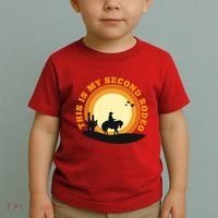 Funny Sarcastic Western This Is My Second Rodeo Cowboy Toddler T-Shirt thumb 2