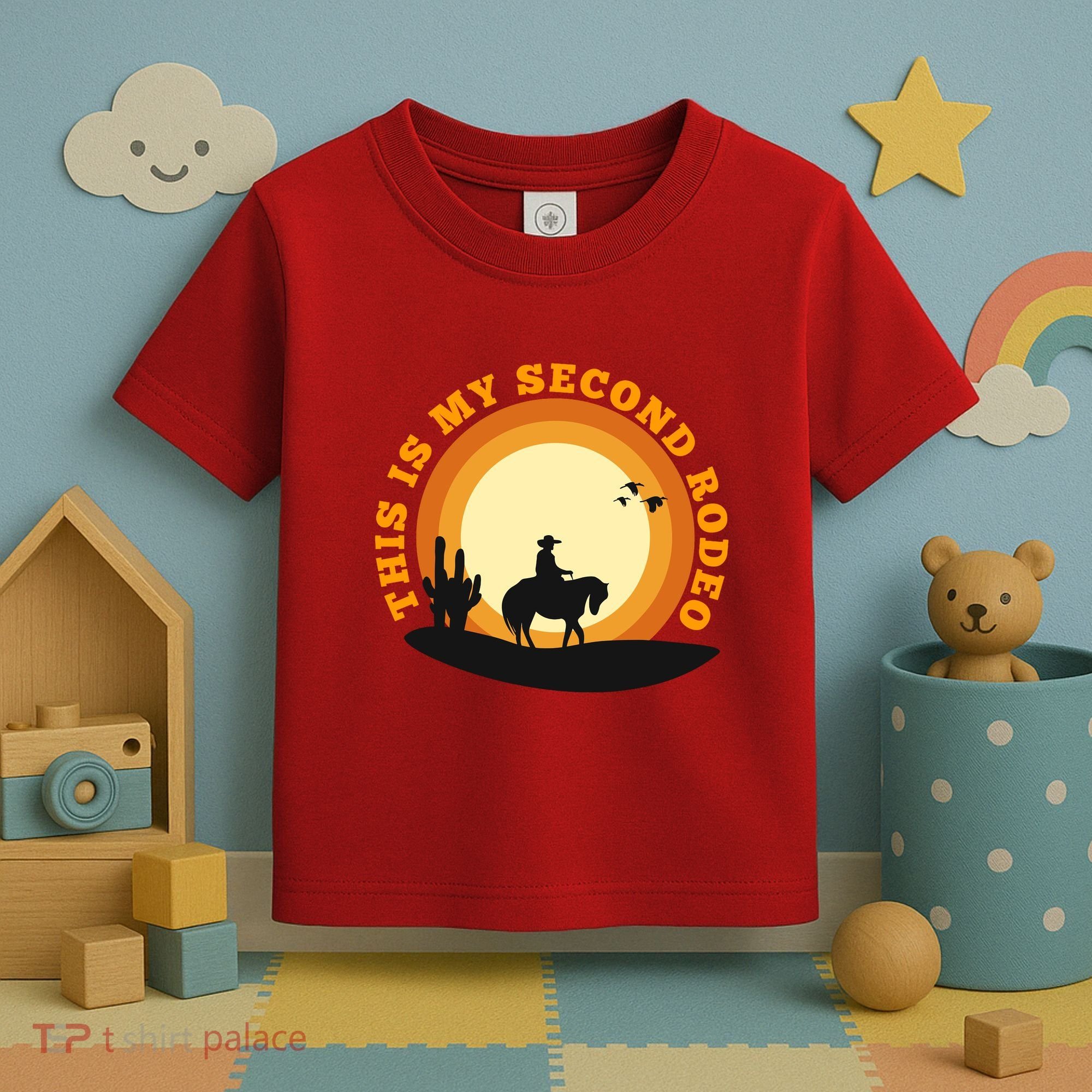 Funny Sarcastic Western This Is My Second Rodeo Cowboy Toddler T-Shirt