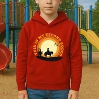 Funny Sarcastic Western This Is My Second Rodeo Cowboy Kids Hoodie thumb 2