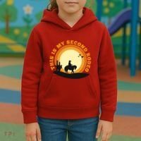 Funny Sarcastic Western This Is My Second Rodeo Cowboy Kids Hoodie thumb 3