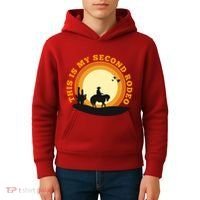 Funny Sarcastic Western This Is My Second Rodeo Cowboy Kids Hoodie thumb 4