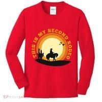 Funny Sarcastic Western This Is My Second Rodeo Cowboy Kids Long Sleeve Shirt thumb 0