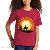 Funny Sarcastic Western This Is My Second Rodeo Cowboy Kids T-Shirt thumb 2