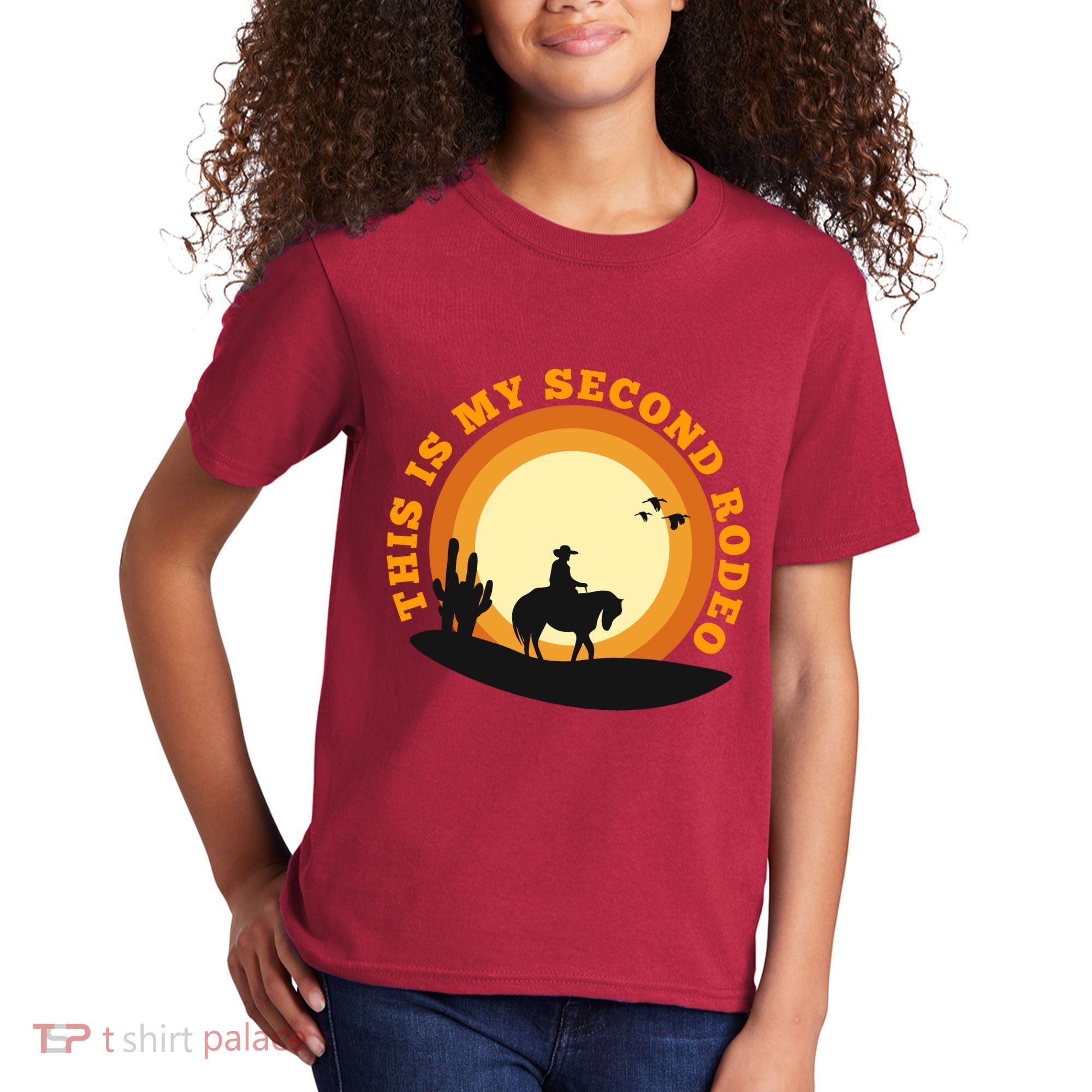 Funny Sarcastic Western This Is My Second Rodeo Cowboy Kids T-Shirt