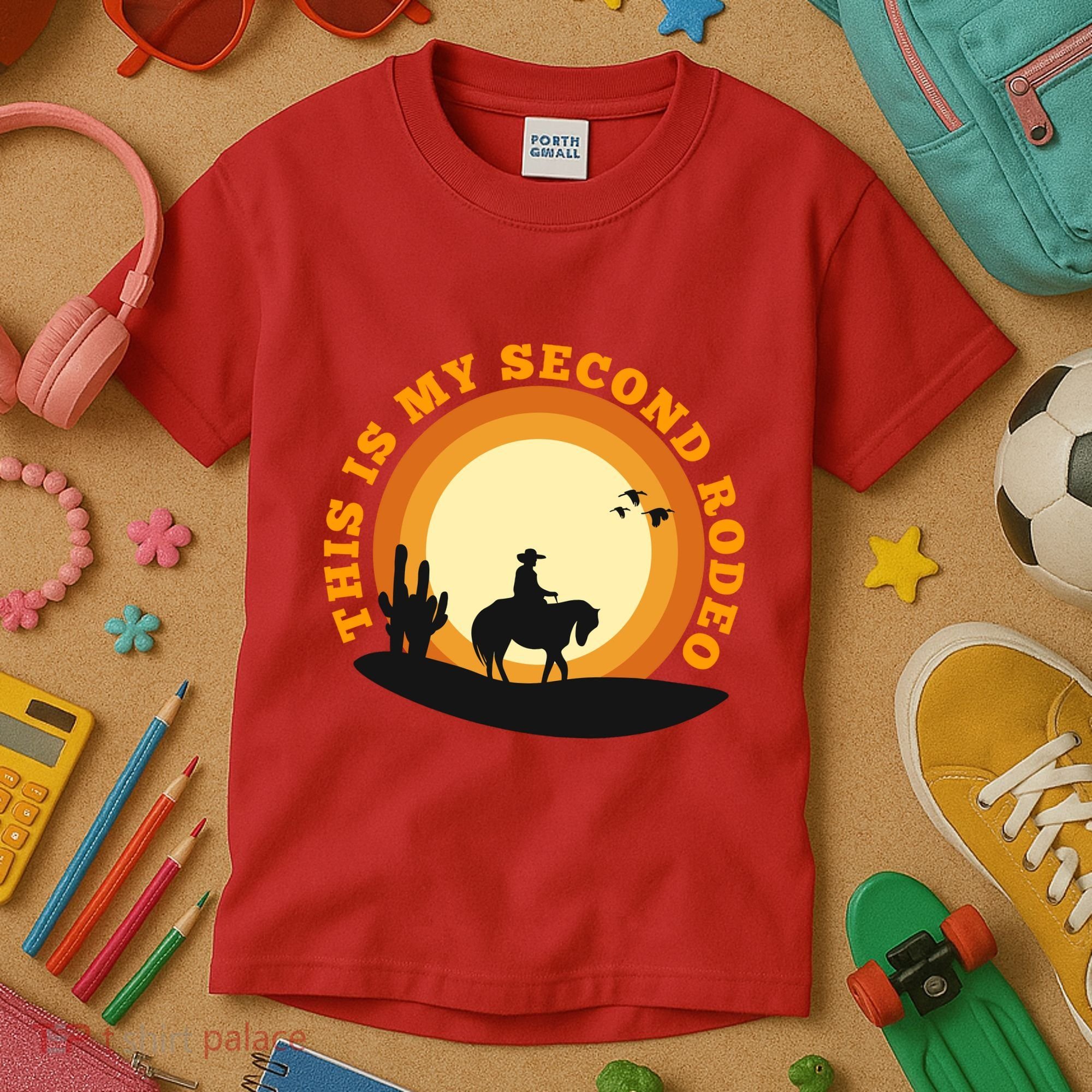 Funny Sarcastic Western This Is My Second Rodeo Cowboy Kids T-Shirt