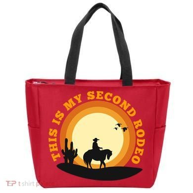 Funny Sarcastic Western This Is My Second Rodeo Cowboy Tote Bag