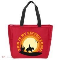 Funny Sarcastic Western This Is My Second Rodeo Cowboy Tote Bag thumb 0