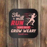Funny She Will Run Xc Cross Country Running Gift Women Coaster thumb 0