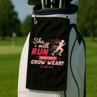 Funny She Will Run Xc Cross Country Running Gift Women Golf Towel thumb 2