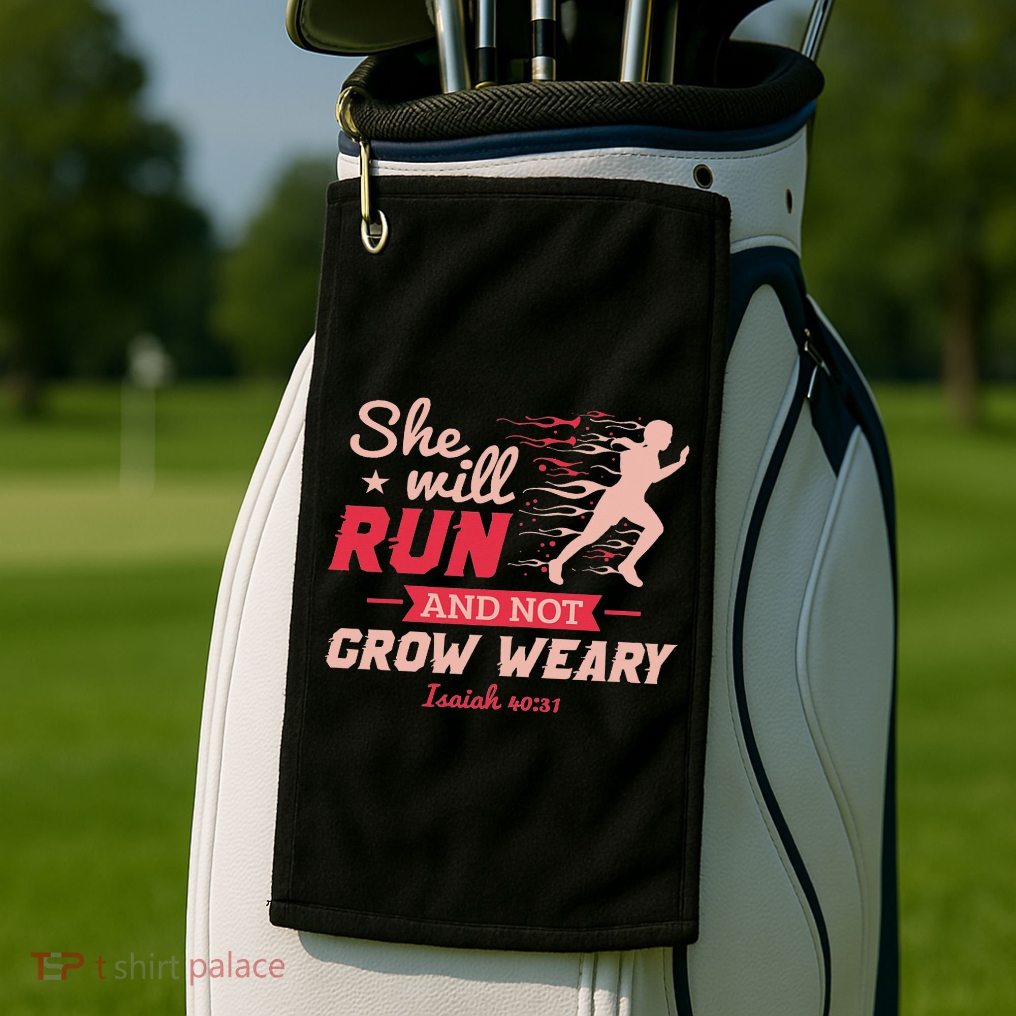 Funny She Will Run Xc Cross Country Running Gift Women Golf Towel