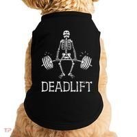 Funny Skeleton Weight Lifting Workout Doggie Tank thumb 0