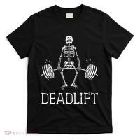 Funny Skeleton Weight Lifting Workout T-Shirt thumb 0