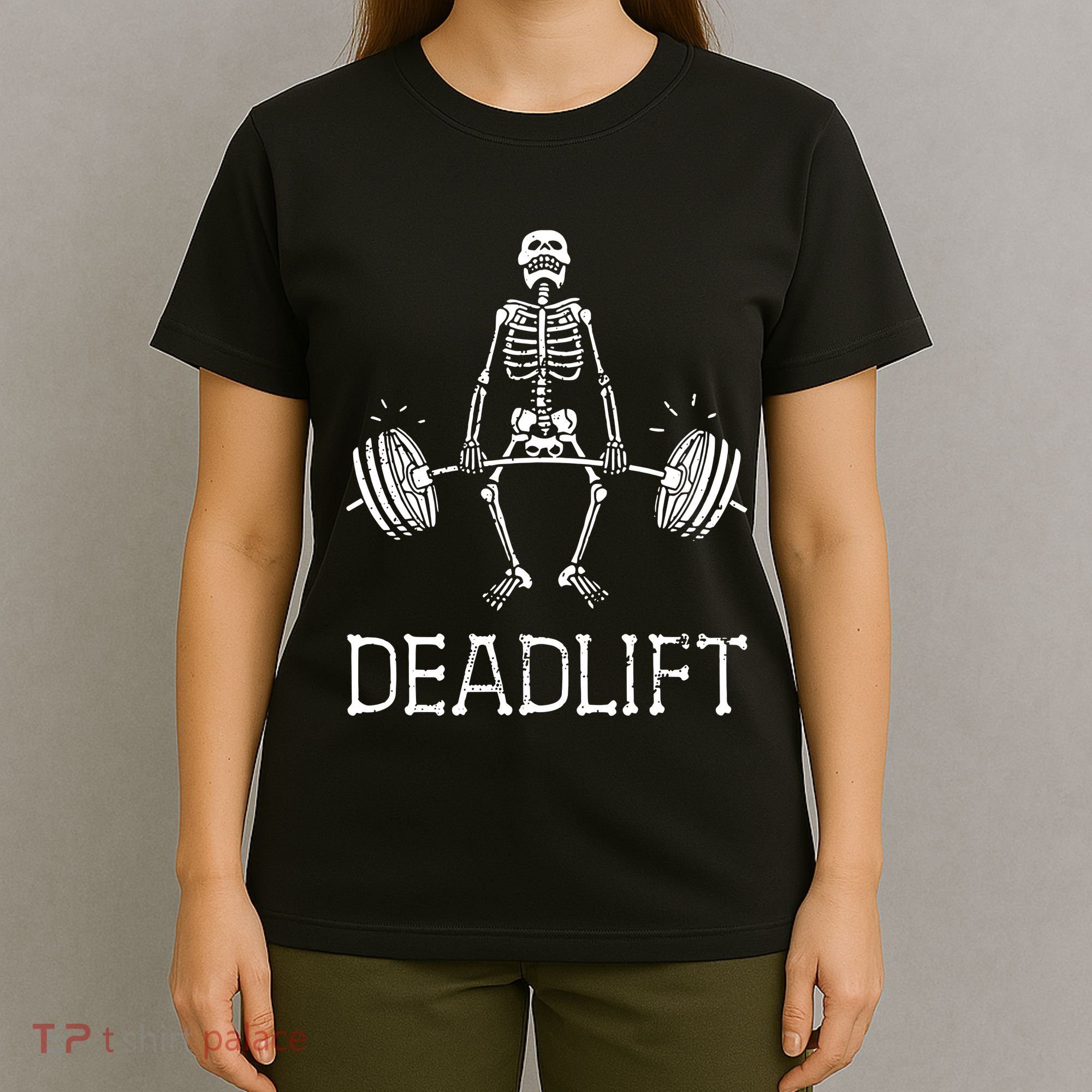 Funny Skeleton Weight Lifting Workout T-Shirt