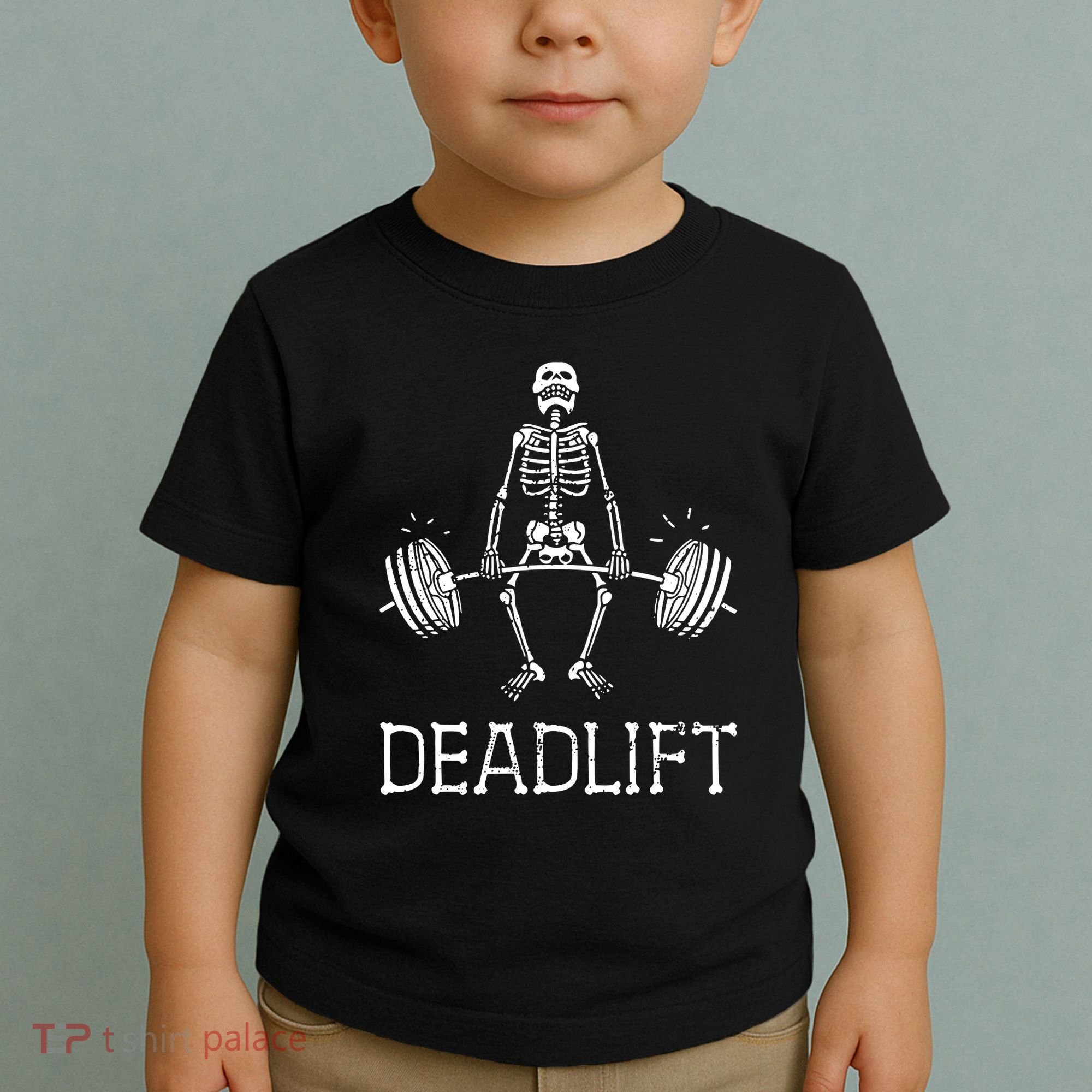 Funny Skeleton Weight Lifting Workout Toddler T-Shirt