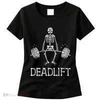 Funny Skeleton Weight Lifting Workout Women's T-Shirt thumb 0