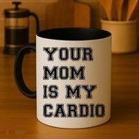 Funny Sarcastic Workout Tee Your Mom Is My Cardio Gift Coffee Mug thumb 4