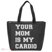 Funny Sarcastic Workout Tee Your Mom Is My Cardio Gift Tote Bag thumb 0